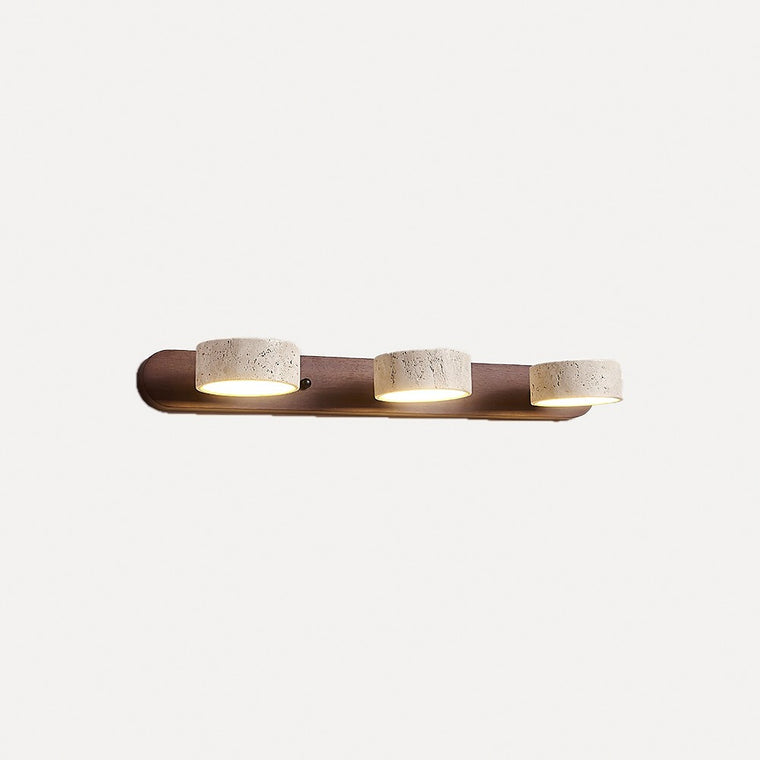 Applique en travertin et bois, orientable, 1 à 4 lumières – Bormio, finition noyer, 3 lumières