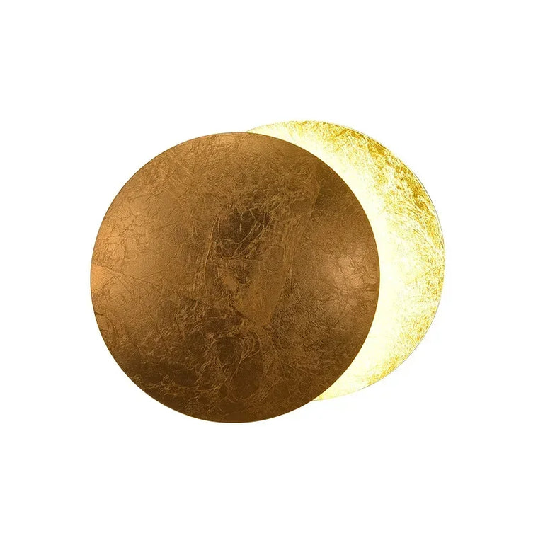 Applique éclipse en feuille d'or, Ø 20 ou 25 cm – Aso, sur fond blanc