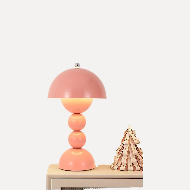 Lampe champignon sans fil, perles laquées, tactile – Monopoli, sur fond blanc