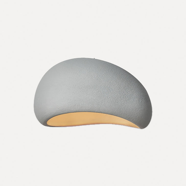 Suspension galet wabi-sabi blanc ou gris, Ø 30 à 60 cm – Teshima, sur fond blanc