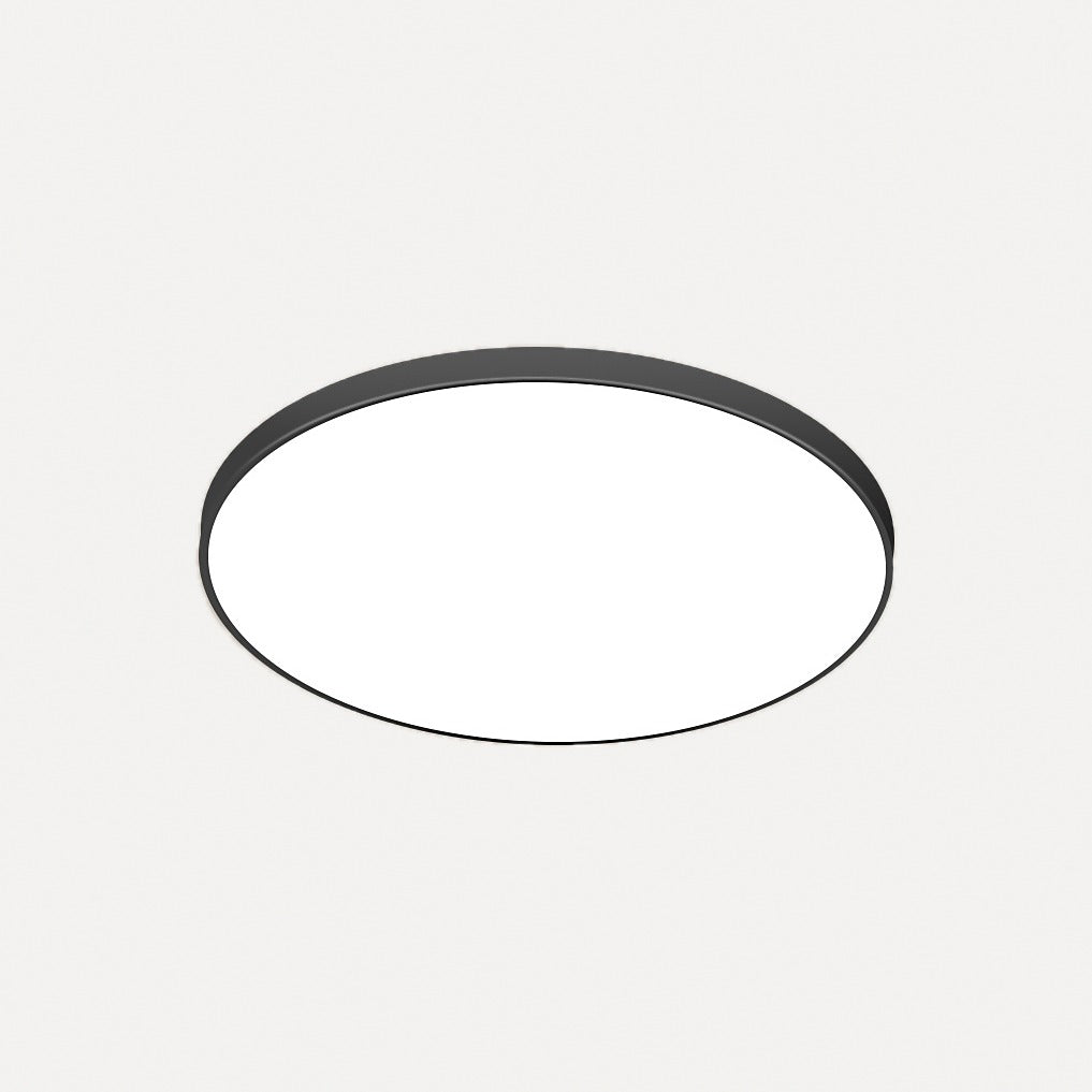Plafonnier LED rond IP54 pour salle de bain, Ø 26 à 37 cm – Divonne, finition cerclage noir, Ø 30 cm