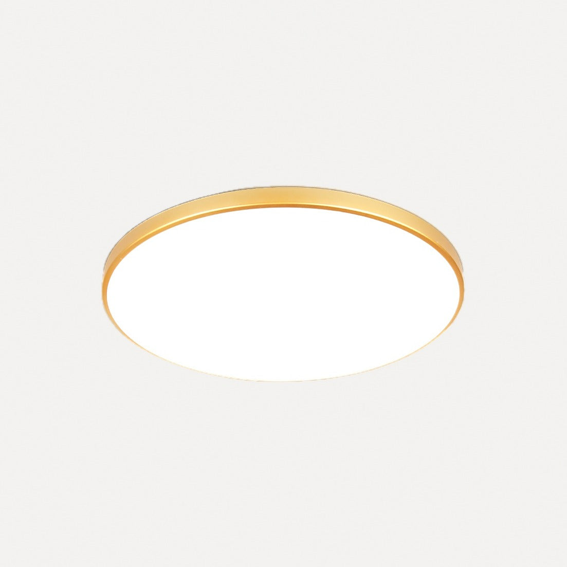 Plafonnier LED rond IP54 pour salle de bain, Ø 26 à 37 cm – Divonne, finition cerclage doré, Ø 37 cm