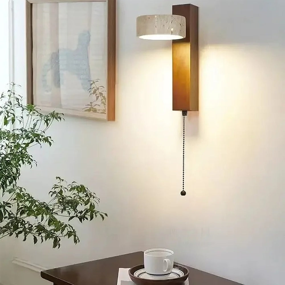 Applique en travertin et bois, orientable, 1 à 4 lumières – Bormio, vue d’ambiance