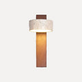 Applique en travertin et bois, orientable, 1 à 4 lumières – Bormio, finition noyer, 1 lumière verticale