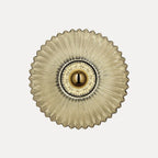 Applique ou plafonnier en verre plissé, ambre, fumé ou opalin – Ischia, sur fond blanc