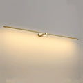 Applique LED longue ligne fine, dorée ou noire, 68 à 128 cm – Merano allumée