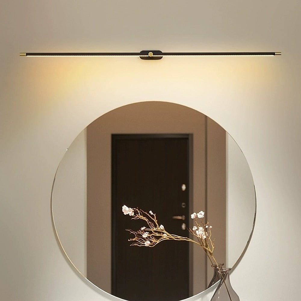 Applique LED longue ligne fine, dorée ou noire, 68 à 128 cm – Merano, vue d’ambiance