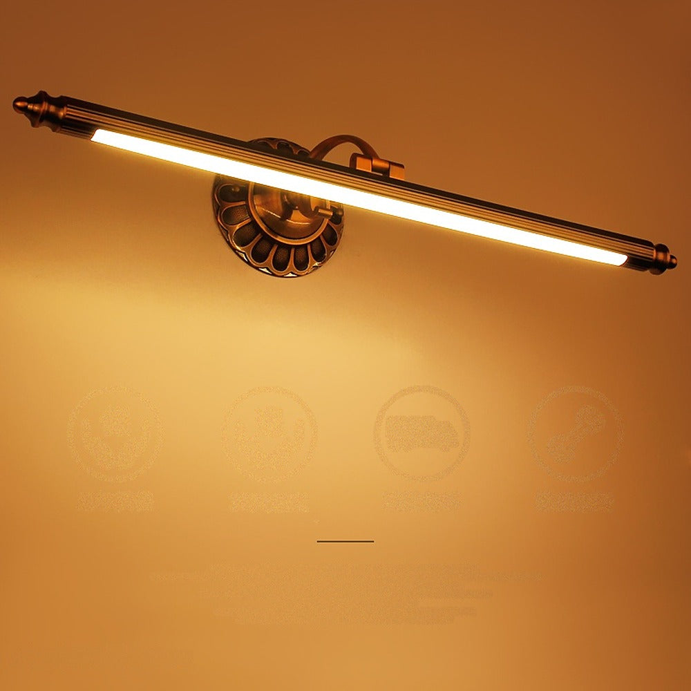Applique de miroir classique laiton vieilli, 50 à 90 cm – Plombières allumée