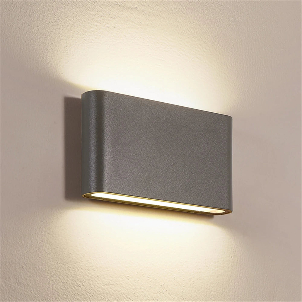 Applique extérieure haut et bas, noir, blanc ou gris – Cassis, finition noir / Petite, 11,5 cm