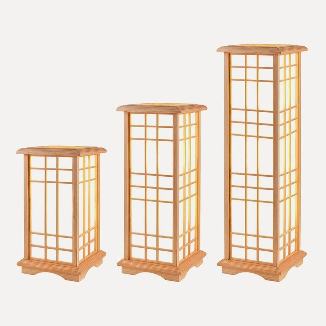 Lampadaire lanterne japonaise en bois, 45, 60 ou 90 cm – Sauve