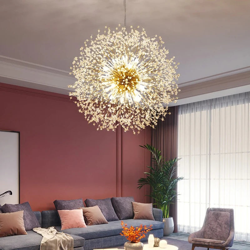 Suspension boule pissenlit scintillante – Bagatelle, vue d’ambiance