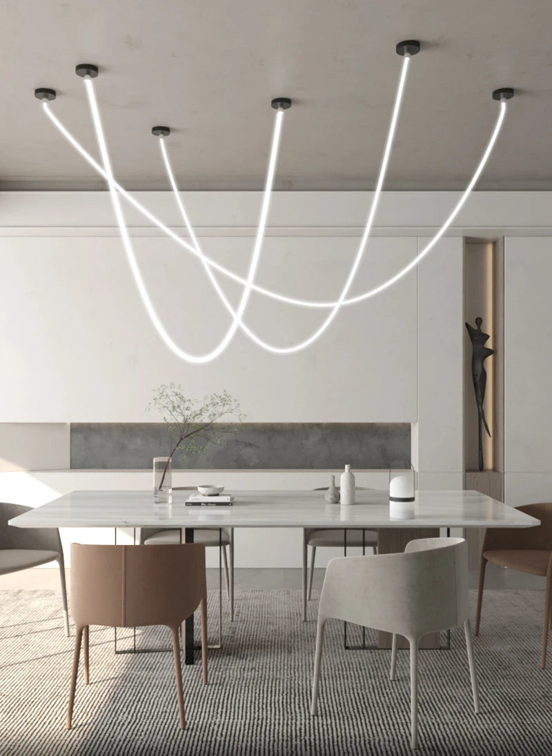Lustre tube de lumière souple, 1,5 à 5 m – Meudon, vue d’ambiance