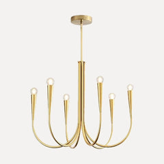 Doré, rond, 6 lumières