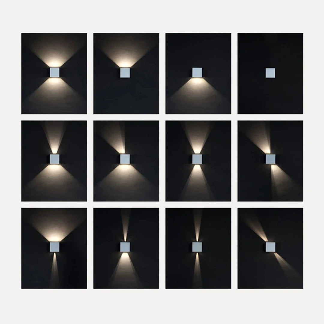Sarzeau, cube d'aluminium, faisceaux réglables
