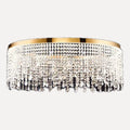 Lustre couronne dorée et rideau de cristal, Ø 40 ou 60 cm – Maintenon