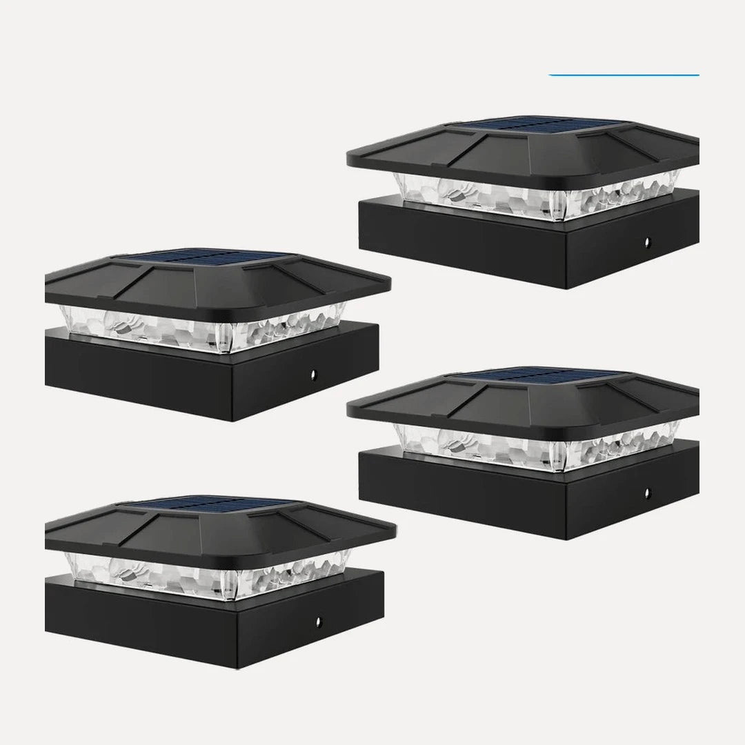 Portsall, têtes de poteau solaires, sans câble, lot de 4