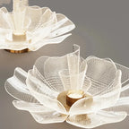 Plafonnier fleur en pétales translucides, Ø 35 à 55 cm – Fontenay allumé