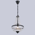 Suspension corbeille à pampilles, style Empire – Valois, finition noir