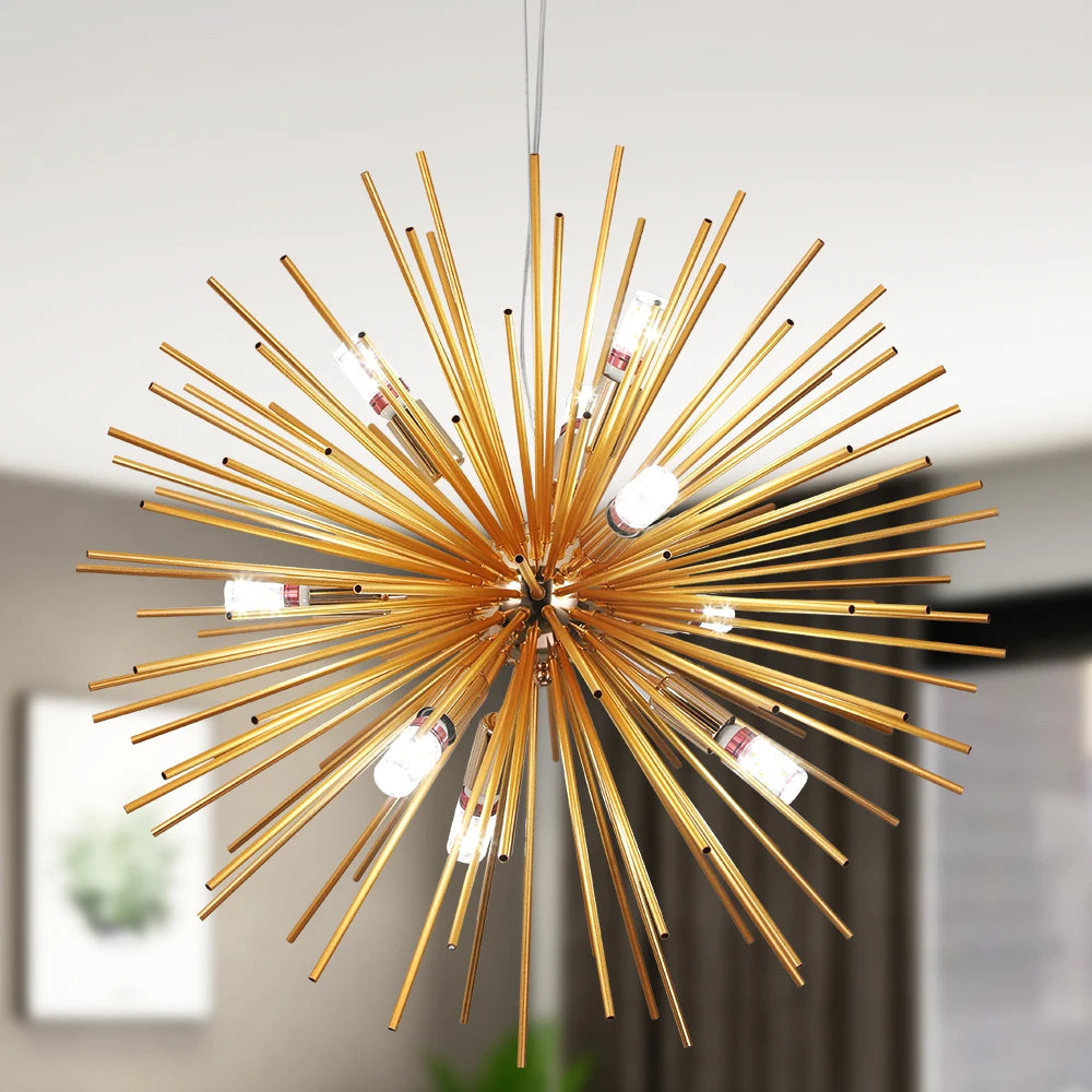 Lustre feu d'artifice doré, Ø 65 cm – Ferrières, vue d’ambiance