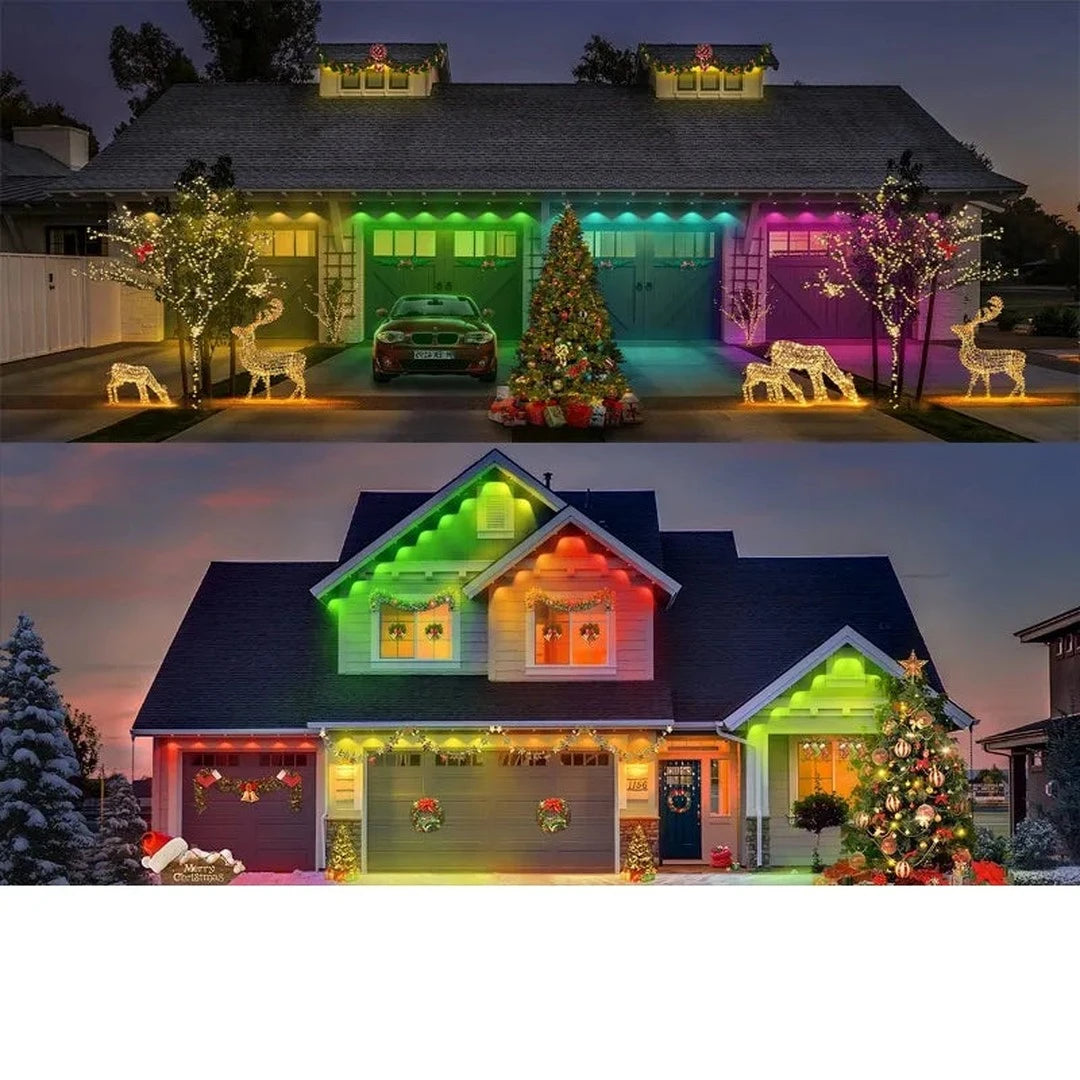 Guirlande LED RGB permanente pour avant-toit, appli, IP67 – Luz