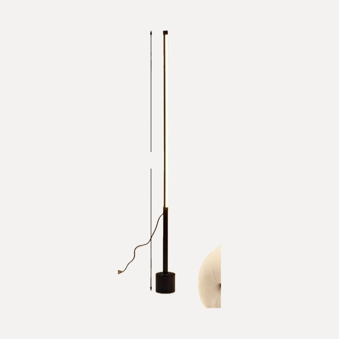 Lampadaire tube LED d'angle, noir ou blanc, 100 à 160 cm – Vézelay