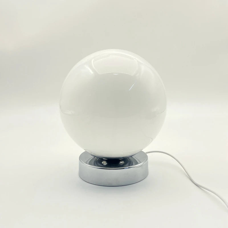 Lampe à poser globe de verre, orange, blanc ou crème – Kurobe
