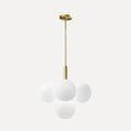 Sully, grappe de globes de verre opalin, doré, 5 globes, ø 42 cm