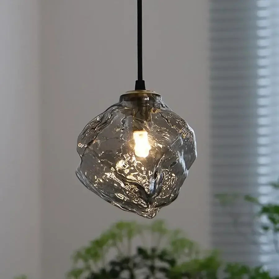 Suspension glaçon en verre, cognac, fumé ou transparent – Hakuba, vue d’ambiance