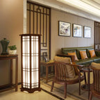 Lampadaire lanterne japonaise en bois – Takamatsu, vue d’ambiance