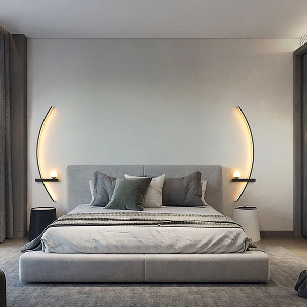 Applique LED arc de cercle noir, 55 ou 105 cm – Marvão