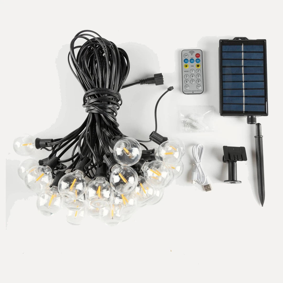 Guirlande guinguette solaire G40, télécommande, 7,6 à 30 m – Hoëdic