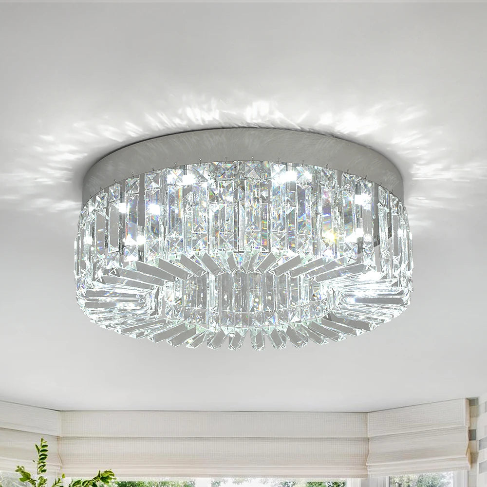 Plafonnier en cristal, doré ou argenté – Faubourg allumé