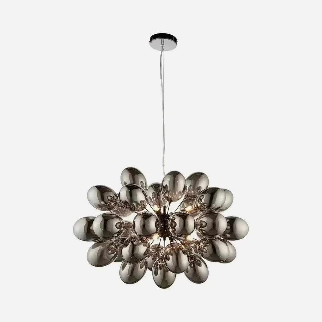 Lustre bulles de verre fumé, 3 à 8 lumières – Anet, sur fond blanc