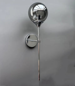 Tige chromée, verre fumé