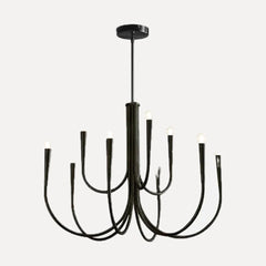Noir, rond, 9 lumières