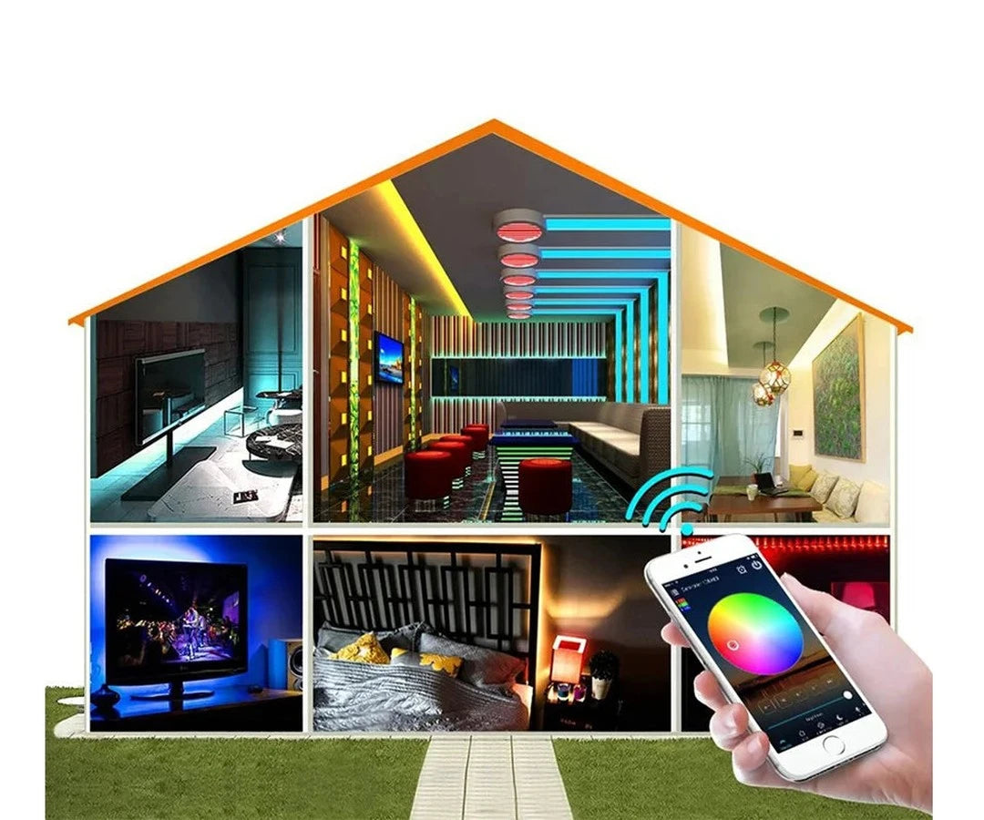 Lubersac, ruban de couleurs en wi-fi, alexa et google, en situation