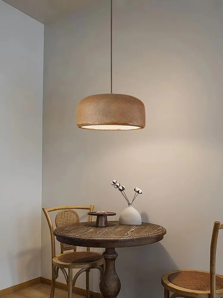 Suspension wabi-sabi tambour, sable, blanc ou terre cuite – Hasami, sur fond blanc