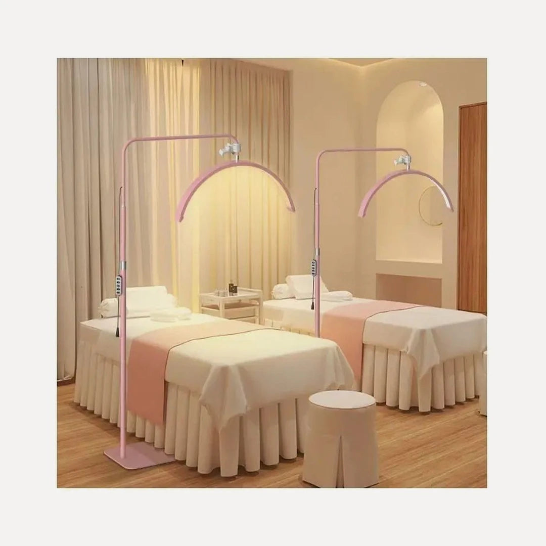 Lampadaire demi-lune LED, noir, rose, blanc ou doré – Oingt