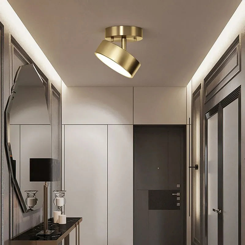 Plafonnier en cuivre brossé ou noir, Ø 15 à 30 cm – Bassano dans un intérieur