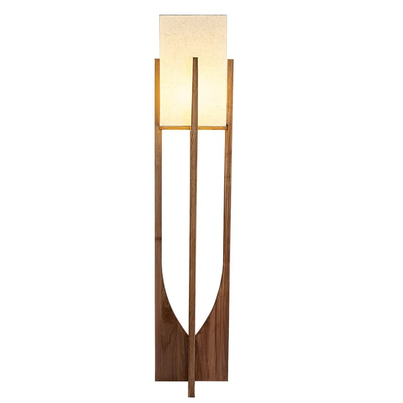 Lampadaire lanterne japonaise en bois massif – Ogimachi, sur fond blanc