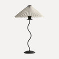 Cluny, tige ondulée et abat-jour plissé, blanc cassé, lampe à poser 60 cm