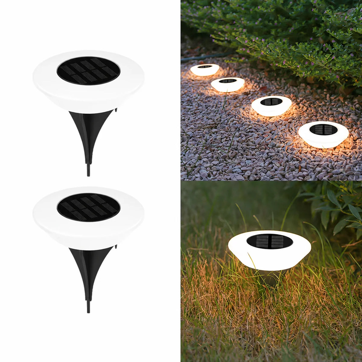 Batz, 14 led solaires pour pelouse et allée, lot de 2