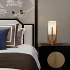 Lampadaire lanterne japonaise en bois massif – Ogimachi dans un intérieur