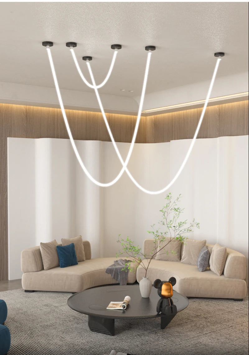 Lustre tube de lumière souple, 1,5 à 5 m – Meudon, vue d’ambiance
