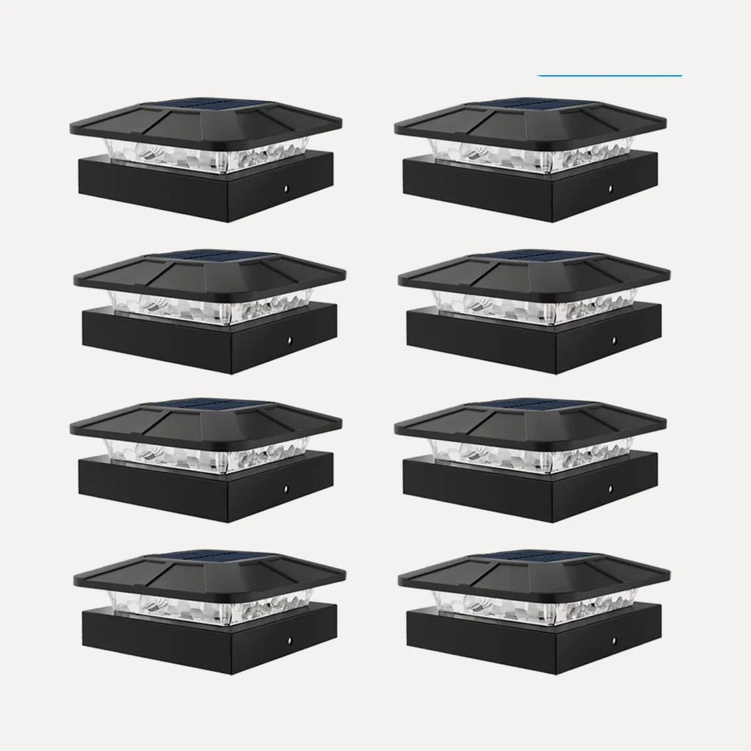 Chapeau de poteau solaire noir, lot de 2, 4 ou 8 – Portsall