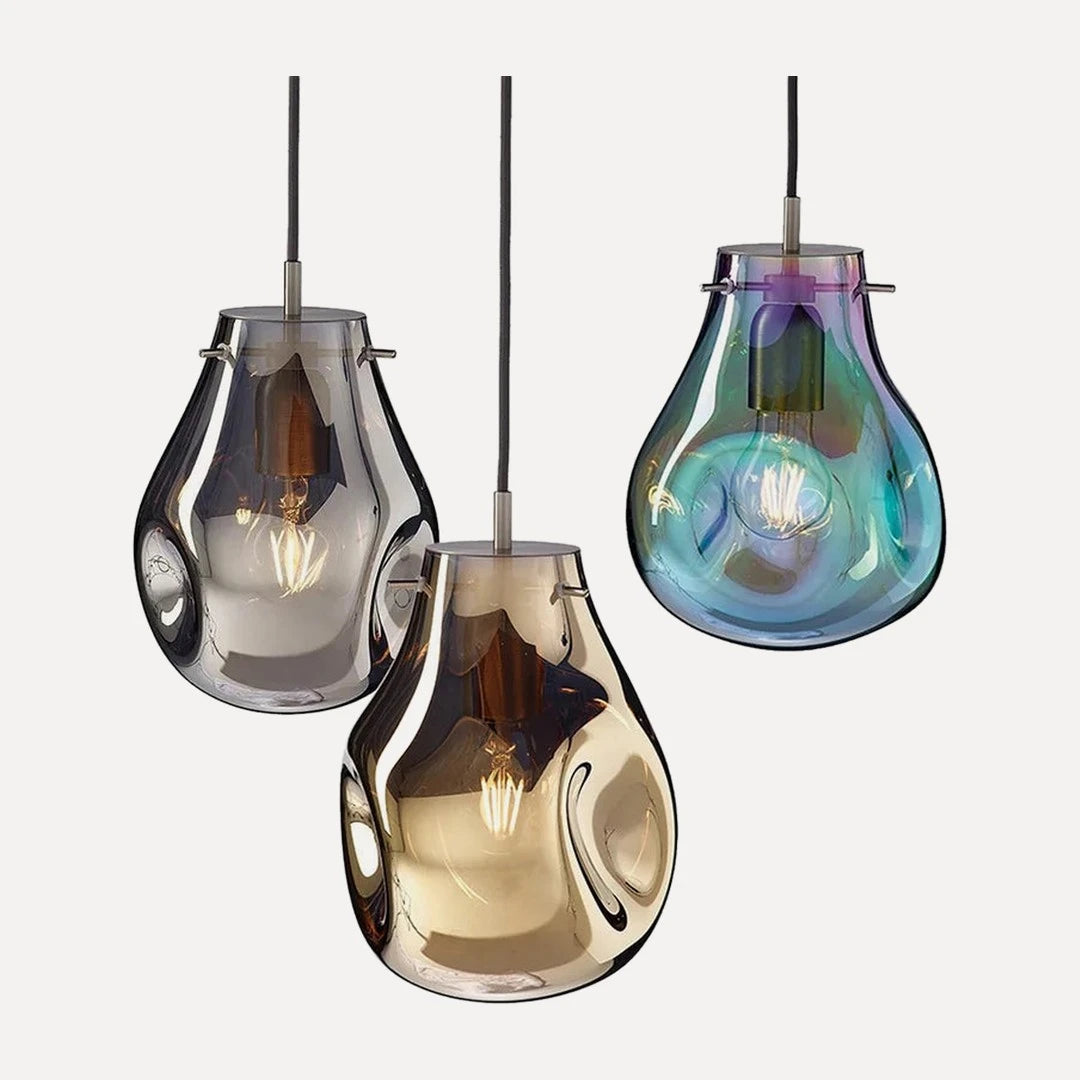 Suspension goutte de verre teinté, Ø 20 cm, cinq couleurs – Sénanque