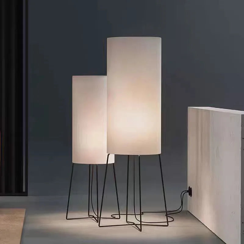 Lampadaire design en tissu, H 120 cm – Ikaho, vue d’ambiance