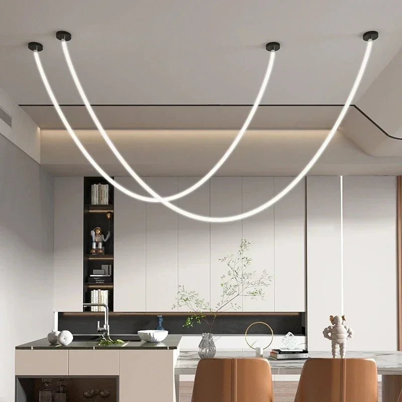 Lustre tube de lumière souple, 1,5 à 5 m – Meudon dans un intérieur