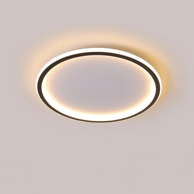 Plafonnier anneau LED ultra-fin noir, Ø 20 à 80 cm – Semur, finition ø 20 cm