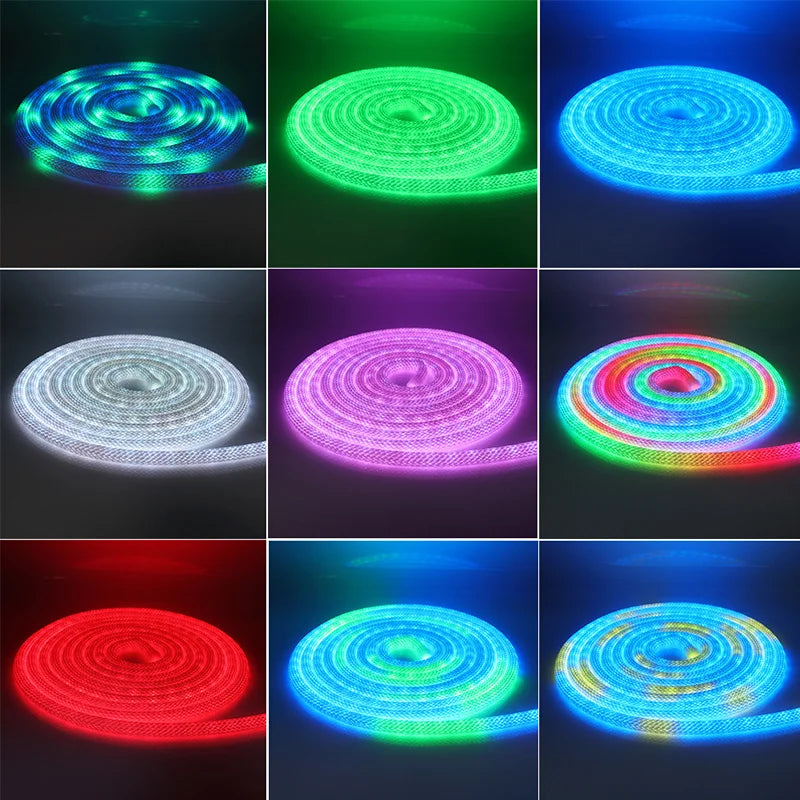 Luri, corde lumineuse ronde gainée de nylon, en situation